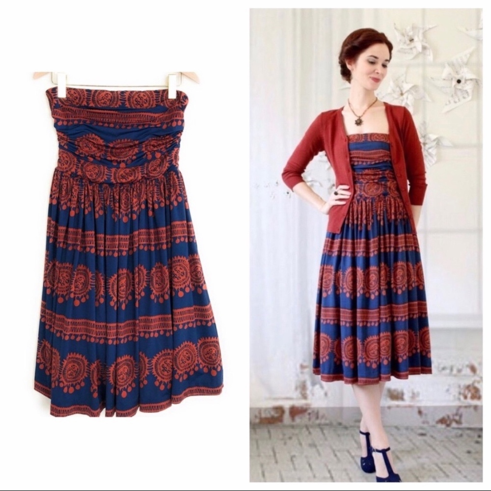 Anthropologie GIRLS FROM SAVOY Oxidized Medallions Tulle Dress